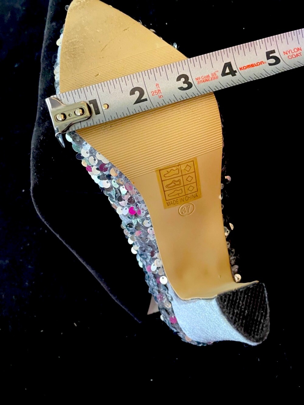 ❤️ PROM Women’s sequin-embellished pointed-toe pump shoes. Sz 37 - Picture 8 of 11